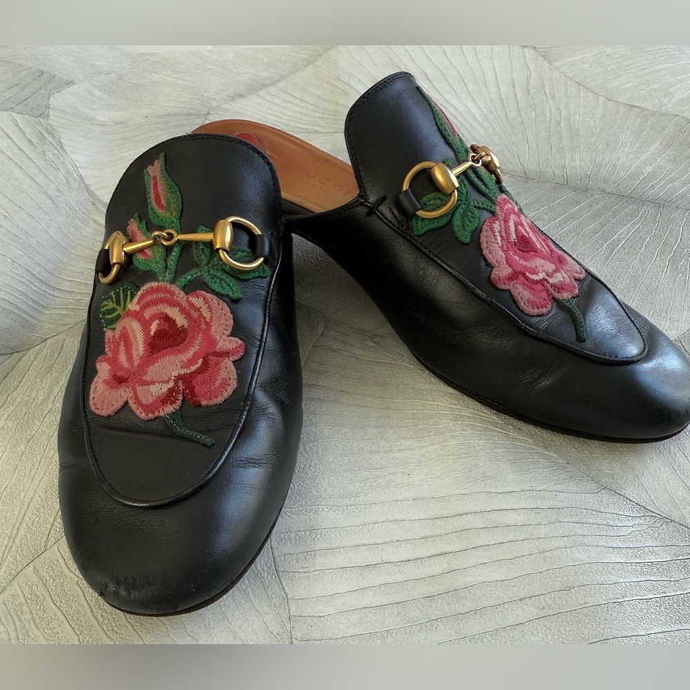 Gucci Princetown Horsebit Accent Mules Women's Size:38